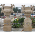 Jardim de mármore da pedra plantador da flor para a escultura ao ar livre (QFP249)